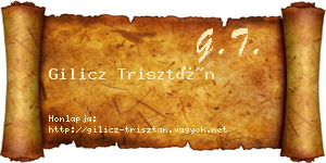 Gilicz Trisztán névjegykártya